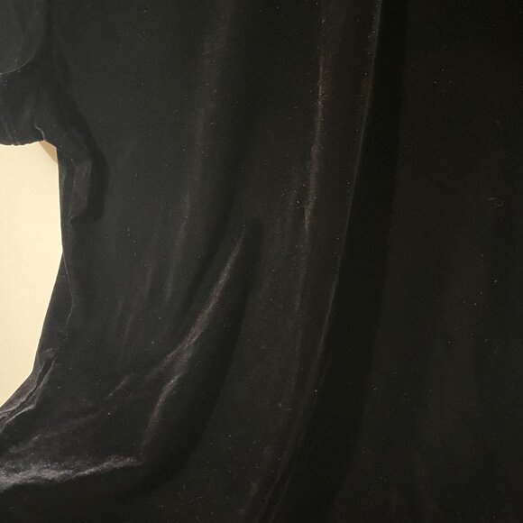 Y2K La Senza Black Velvet Mock Neck T-Shirt Top Cropped Whimsigoth Vamp - Picture 6 of 8